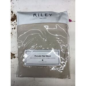 Riley Luxury Percale Flat Sheet - King/Cal King 110x104 Color Sand (1795)